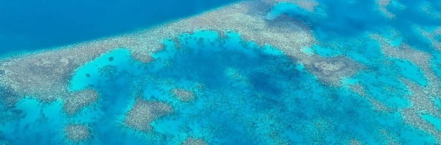 aerial shot of coral in the Torres Strait